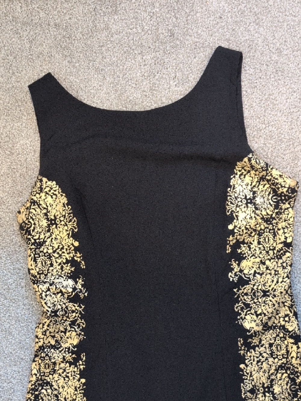 Vero Moda | Black Sheath Dress with Gold Lace Details - Picture 3 of 4